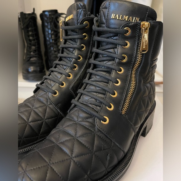 Balmain Army Quilted Leather Combat Boots 🖤 - Picture 3 of 15